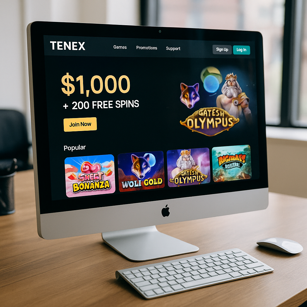 Tenex Casino - Desktop Site Design Interface